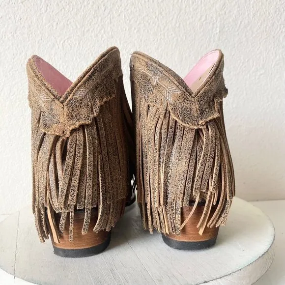 NEW Junk Gypsy SPITFIRE Lane Cowboy Boots Womens 5.5 Brown Western Fringe Short
