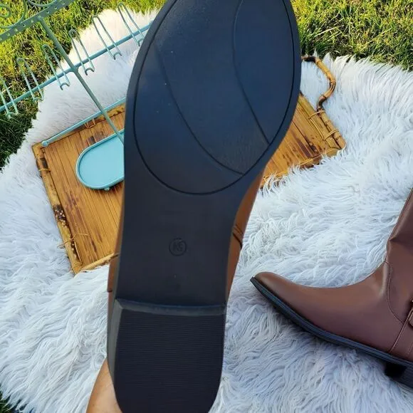 New Karen Scott Faux Leather Buckle Detail Riding Boots Sz 12
