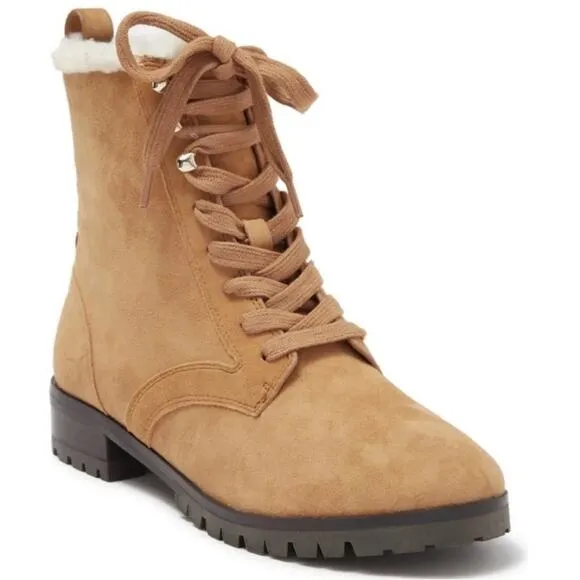 NEW Kate Spade Brown Raegan Faux Shearling Size 8 Lined Boots Booties s2.16