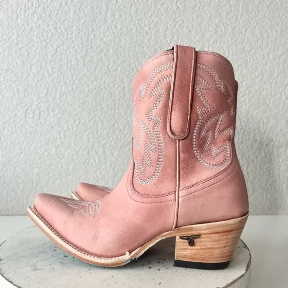 New Lane SMOKESHOW Pink Cowboy Boots Womens 7 Short Western Cowgirl Ankle Bootie