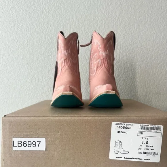 New Lane SMOKESHOW Pink Cowboy Boots Womens 7 Short Western Cowgirl Ankle Bootie