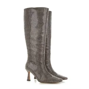 NEW LOLA CRUZ tall boots in gun metal