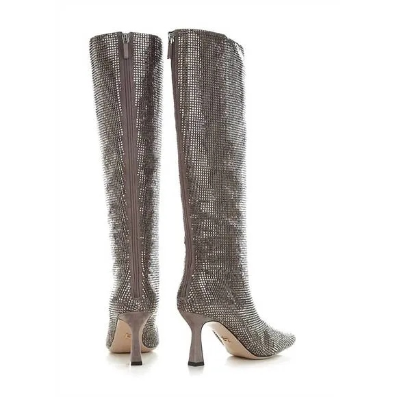 NEW LOLA CRUZ tall boots in gun metal