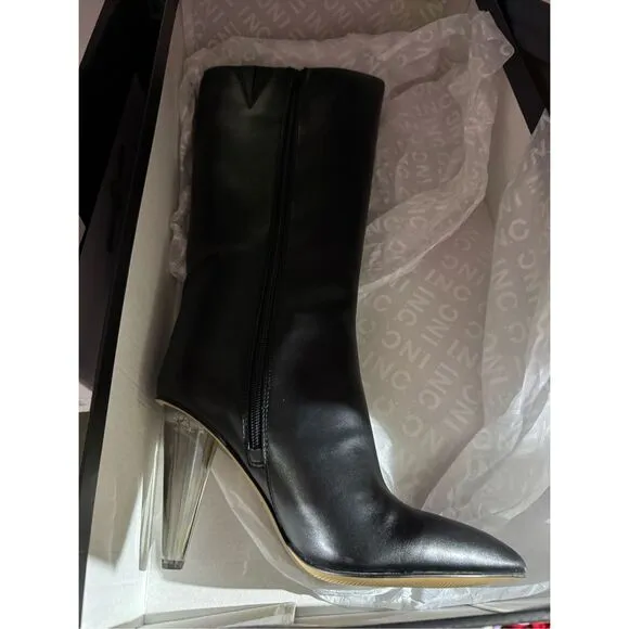 New Mateo for INC Black  International Concepts Charlotte Heeled Boots Size 6.5