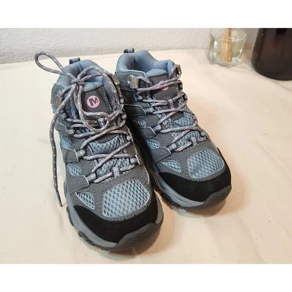 new Merrell Kids Moab 3 Waterproof Hiking Shoes Size 12.5M Gray Trail Sneakers