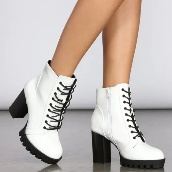 NEW MIA Faux Leather Lug Boots