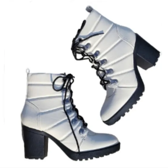 NEW MIA Faux Leather Lug Boots