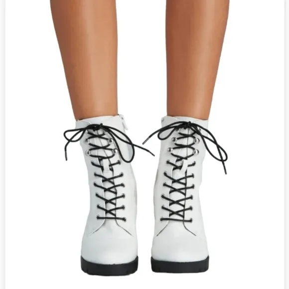NEW MIA Faux Leather Lug Boots
