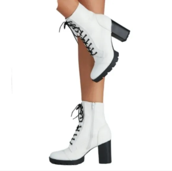 NEW MIA Faux Leather Lug Boots