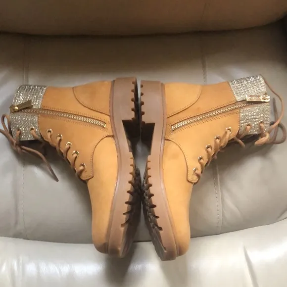 NEW MK boots with rhinestone ankle cuffs