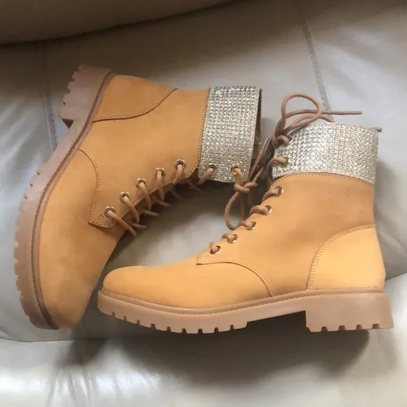 NEW MK boots with rhinestone ankle cuffs