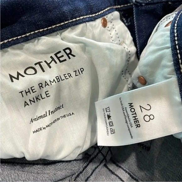 NEW! MOTHER The Rambler Zip Ankle Denim Jeans in Animal Instinct Size 28