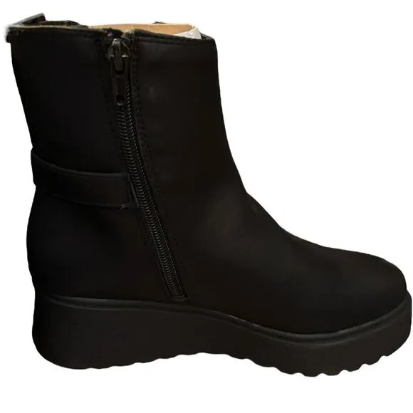 NEW Naturalizer Soul Jayda Boot Women's Size 6 M Smooth Black Chelsea Platform