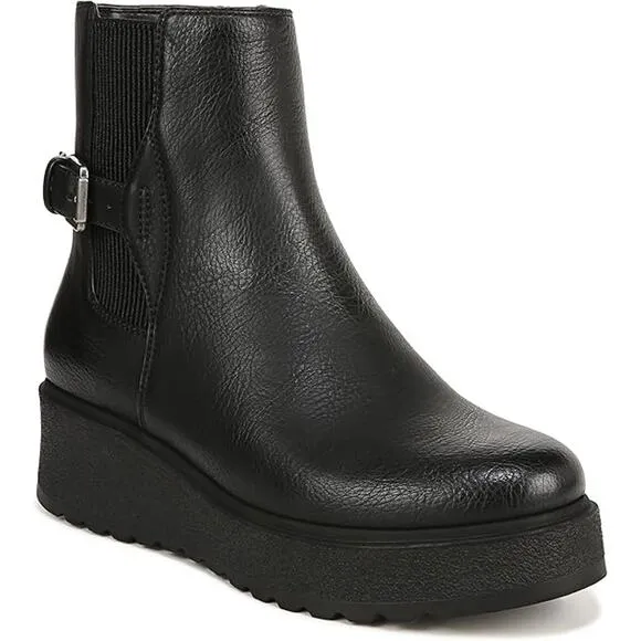 NEW Naturalizer Soul Jayda Boot Women's Size 6 M Smooth Black Chelsea Platform