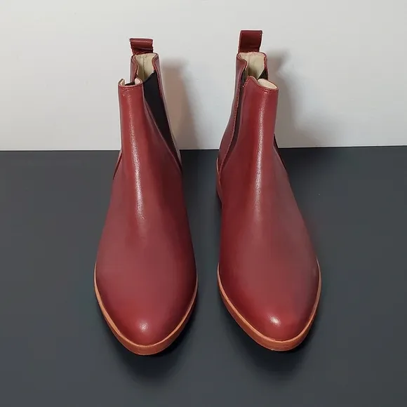 New Nisolo Eva Everyday Leather Chelsea Ankle Boot - Auburn - Size 9