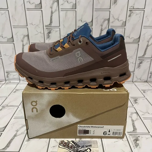 New On Cloud Cloudvista Waterproof Shoes Zinc Brown Training Gym Women’s Size 6