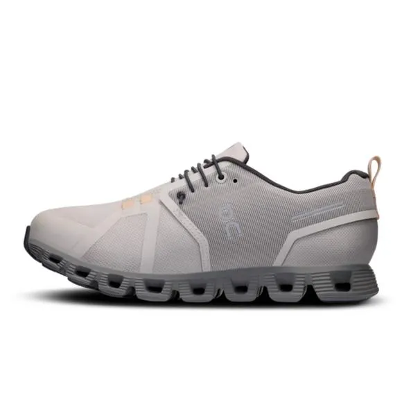 NEW ON RUNNING women's cloud 5 waterproof shoes in pearl/fog