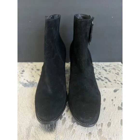 NEW PAUL GREEN REYA BLACK SOFT SUEDE BOOTS SIZE UK 7.5/ US 10