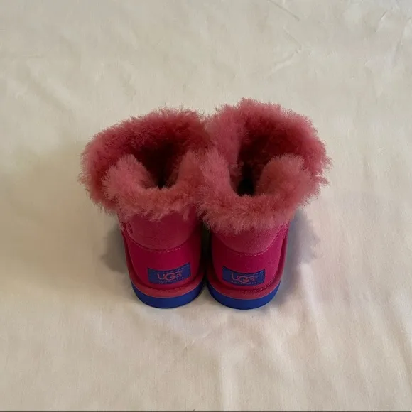 New Pink and Blue UGG Mini Bailey Button Boots