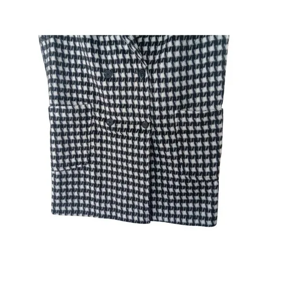 New POL Houndstooth Oversized Soft Fleece Longline Coat SZ M
