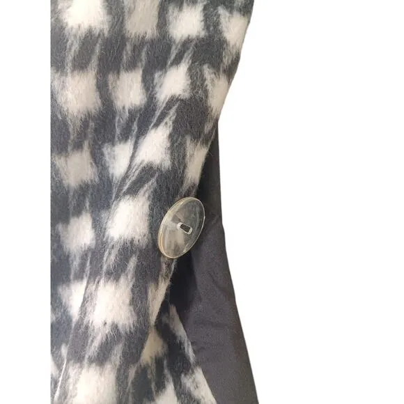 New POL Houndstooth Oversized Soft Fleece Longline Coat SZ M