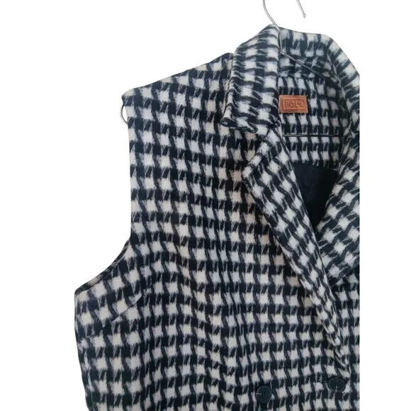 New POL Houndstooth Oversized Soft Fleece Longline Coat SZ M