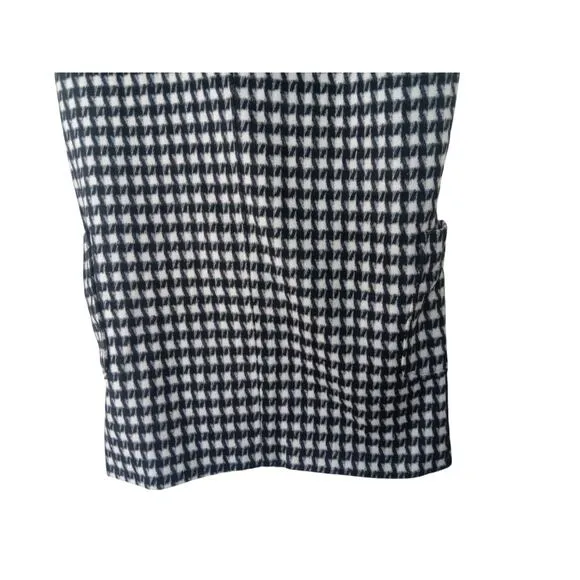 New POL Houndstooth Oversized Soft Fleece Longline Coat SZ M