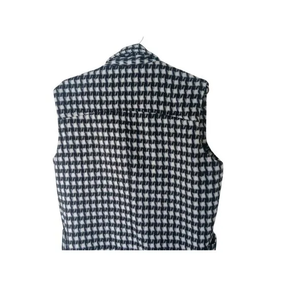 New POL Houndstooth Oversized Soft Fleece Longline Coat SZ M