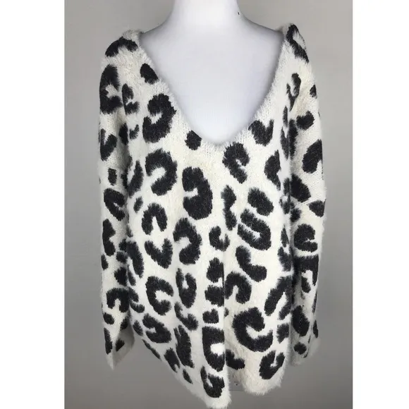 NEW POL Leopard Mohair Sweater