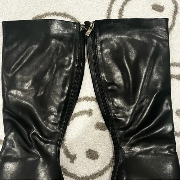 New Princess Polly Keeley Matte Black Faux Leather Square Toe Boots