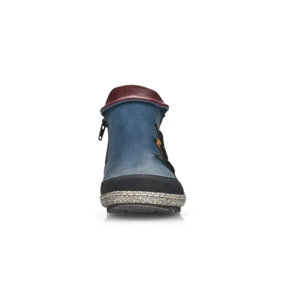 New Rieker Z7582 Liv Stylish Blue Ankle Boots with Unique Design Sz41
