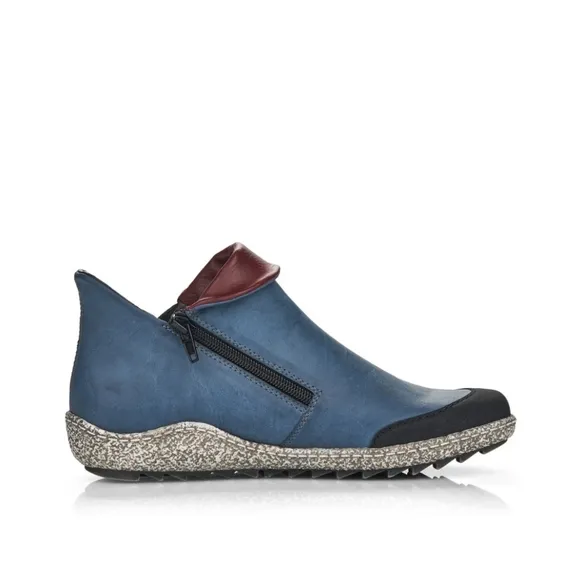 New Rieker Z7582 Liv Stylish Blue Ankle Boots with Unique Design Sz41
