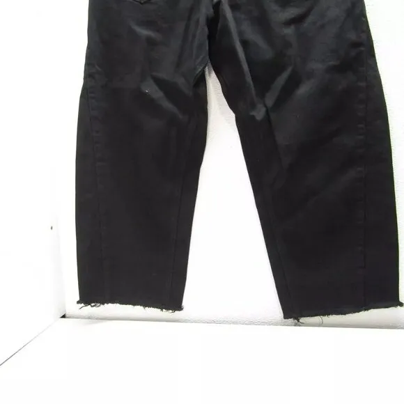 NEW ROUCHA Womens Delvaux Denim Barrel Crop Jeans Size Short Medium 34x25 Black