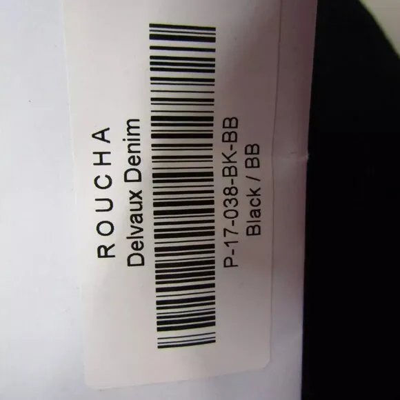 NEW ROUCHA Womens Delvaux Denim Barrel Crop Jeans Size Short Medium 34x25 Black