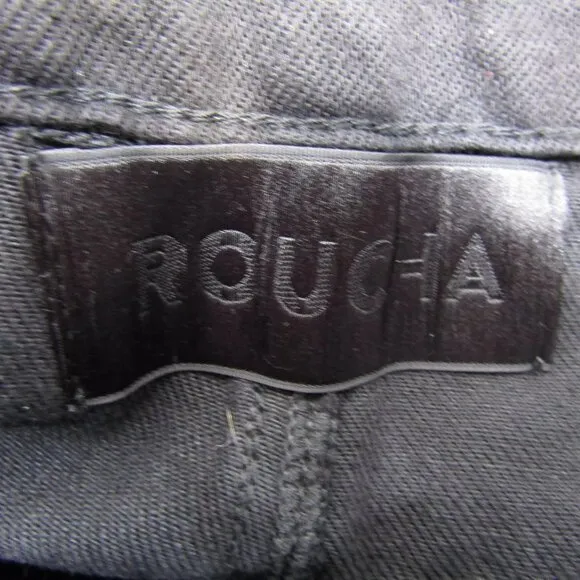 NEW ROUCHA Womens Delvaux Denim Barrel Crop Jeans Size Short Medium 34x25 Black