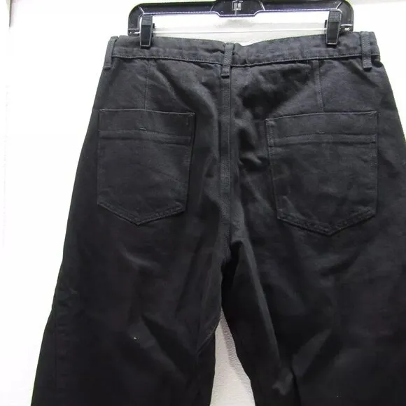 NEW ROUCHA Womens Delvaux Denim Barrel Crop Jeans Size Short Medium 34x25 Black