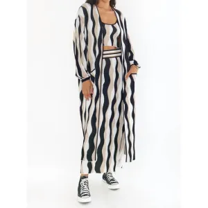NEW SHOW ME YOUR MUMU out and about cardi in squiggle stripe knit