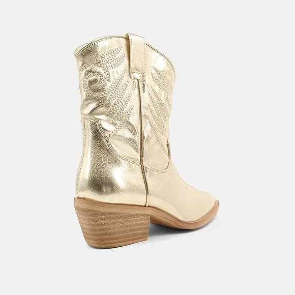 NEW SHU SHOP girls' zahara cowboy boot in gold