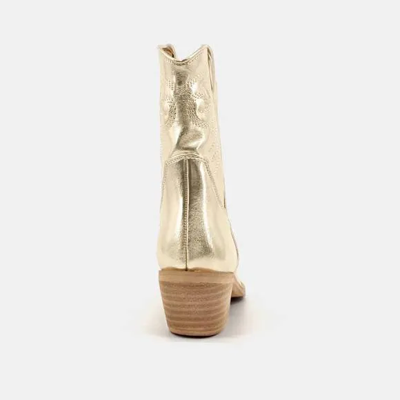 NEW SHU SHOP girls' zahara cowboy boot in gold