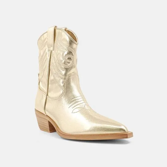NEW SHU SHOP girls' zahara cowboy boot in gold