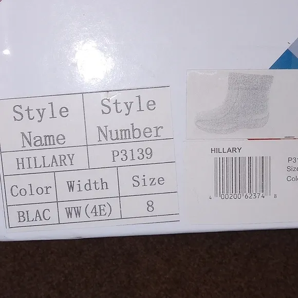 NEW size 8WW (4E) Black Winter Ankle Boots Ortho-Line by Hoopoe