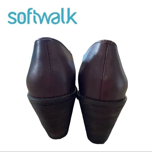 NEW SoftWalk &quot;Fargo&quot; Women's Dark Brown Leather Ankle Boots Booties 6.5 6.5N