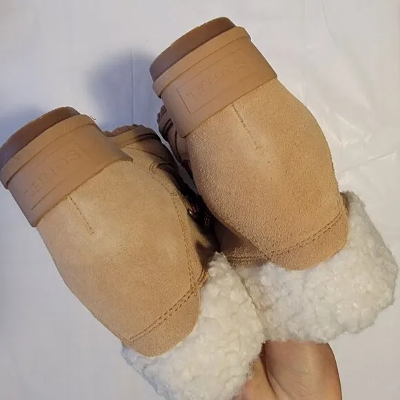 NEW Sorel Evie Cozy Boots Womens 11 Neutral Suede Warm Faux Fur City Chic