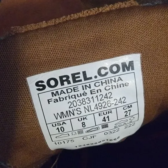 NEW Sorel Evie Lace Up Boots Womens 10 Wedge Suede Outdoors Neutral Winter
