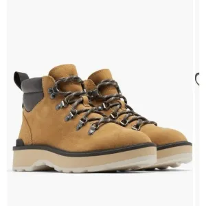 New SOREL HI-LINE HIKING WOMEN SNEAKERS BOOTS LEATHER SUEDE TAN 8.5 M Lace Up