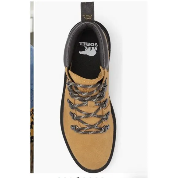 New SOREL HI-LINE HIKING WOMEN SNEAKERS BOOTS LEATHER SUEDE TAN 8.5 M Lace Up