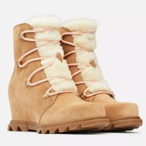new Sorel Women's Joan Of Arctic Wedge III Lace Cozy Boot