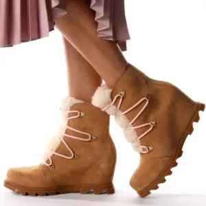 new Sorel Women's Joan Of Arctic Wedge III Lace Cozy Boot