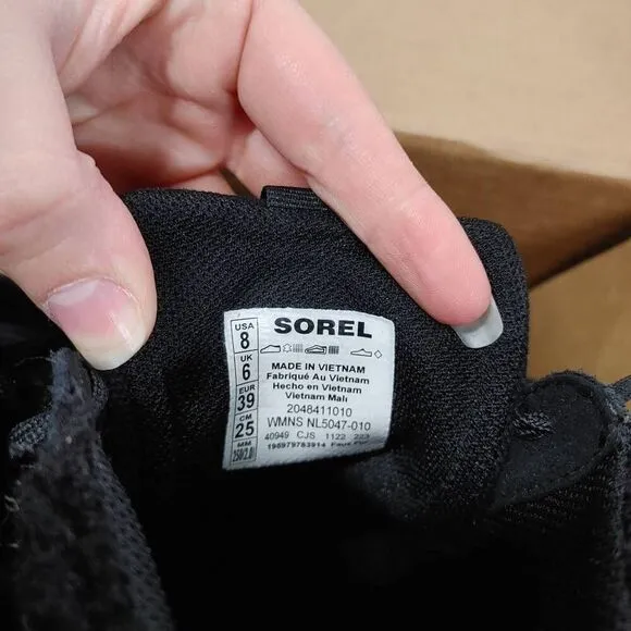 New Sorel Out N About 503 Mid Cozy Sneaker Boots 8 Black