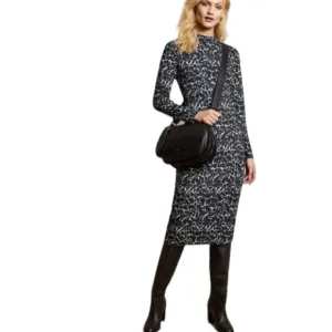 NEW TED BAKER Liniee Bodycon Animal Print Knit Dress Long Sleeves Ted Size 2
